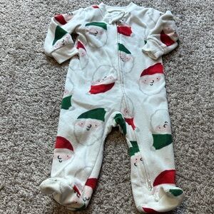 Carter's Santa Print Footie - Red, Green, White